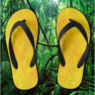 Gold Dinosaur Hide Kid's Thongs