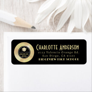 Gold Disc Vinyl Record Graduation Return Address Return Address Label