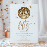 Gold Disco Ball Fifty 50th Birthday Party Invitation<br><div class="desc">This is a Gold Disco Ball Fifty 50th Birthday Party Invitation!</div>