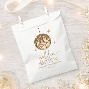 Gold Disco Ball Golden Birthday Party Favour Bag
