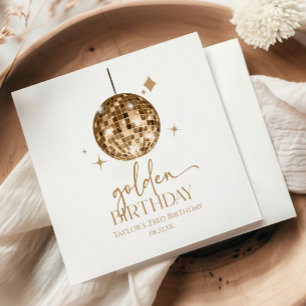 Gold Disco Ball Golden Birthday Party Napkin