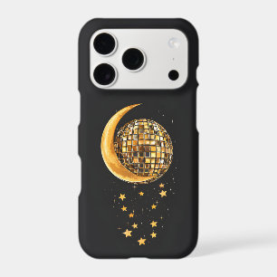 Gold Disco Ball Moon & Stars iPhone Case Y2K