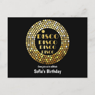 gold disco ball Postcard invitation