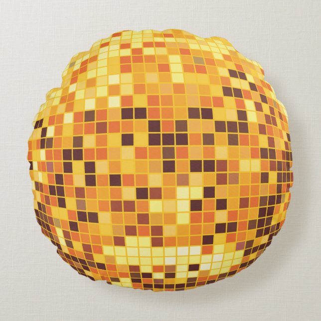 Gold Disco Ball Round Cushion (Front)