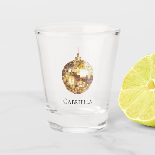 Gold Disco Ball Shot Glass (Front)