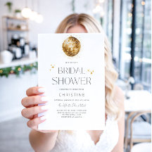 Gold Disco Ball Sparkle Bridal Shower