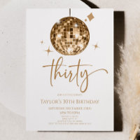 Gold Disco Ball Thirty 30th Birthday Party