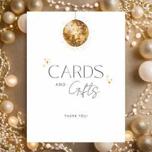 Gold Disco Retro Bridal Shower Cards And Gifts Poster