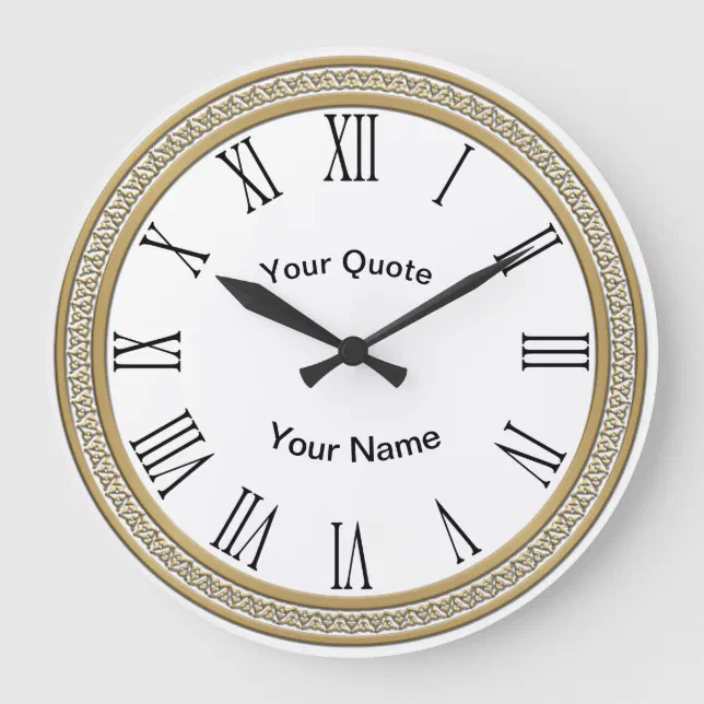 Gold Discs with radiating Roman Numerals Large Clock | Zazzle