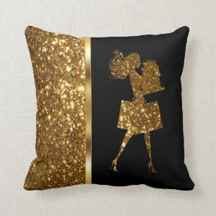 Gold Diva Throw Pillows