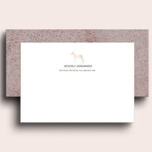 Gold Doberman Dog Walker Elegant Monogram Card