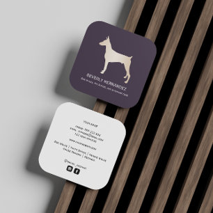 Gold Doberman Dog Walker Trainer Puppy sitting   Square Business Card