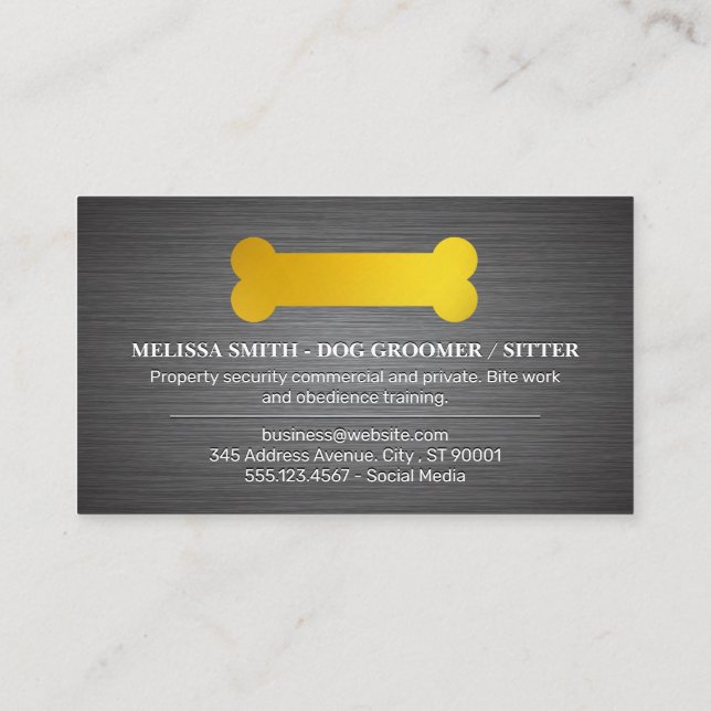 Gold Dog Bone Business Card (Back)