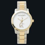 Gold Dog Monogram Personalised Watch<br><div class="desc">Elevate your everyday style with this elegant gold dog monogram watch. Featuring a personalised name and a sleek gold greyhound design, this timepiece blends modern minimalism with a unique and stylish touch. Perfect for dog lovers who appreciate refined accessories, this watch combines a clean white dial with gold accents for...</div>