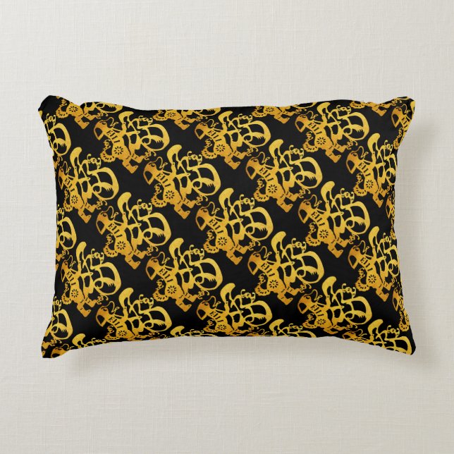 Gold Dog Papercut Chinese New Year 2018 A Pillow (Front)