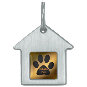 Gold Dog Pet ID Tag