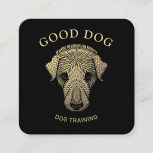 Gold Dog Trainer Training  Square Business Card