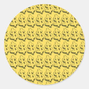 gold dolar classic round sticker