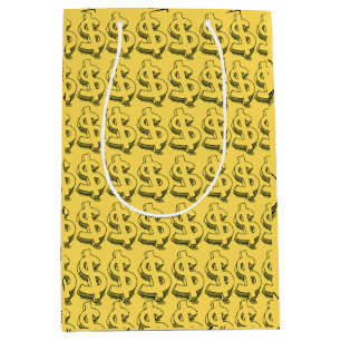 gold dolar medium gift bag