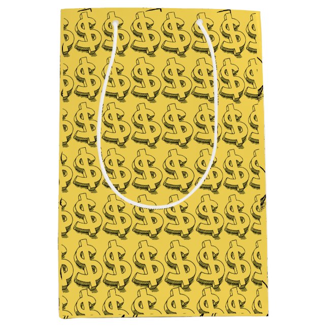 gold dolar medium gift bag (Front)
