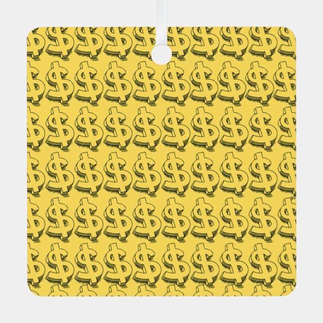 gold dolar metal tree decoration (Front)