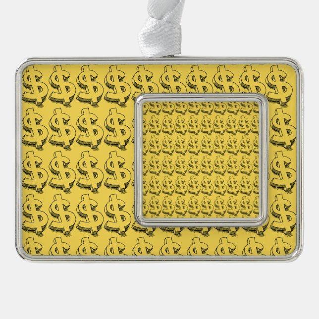 gold dolar silver plated framed ornament (Front)