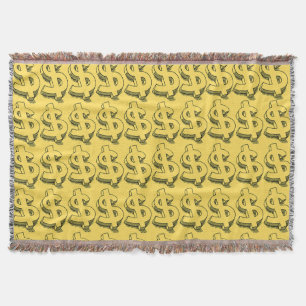gold dolar throw blanket