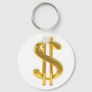 Gold Dollar Sign Keychain