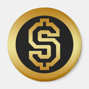 GOLD DOLLAR SIGN MAGNET