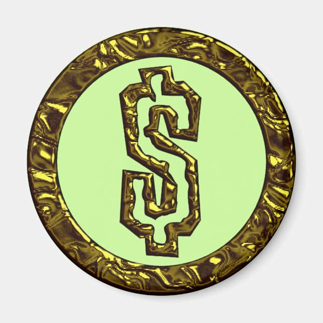 GOLD DOLLAR SIGN MAGNET (Front)