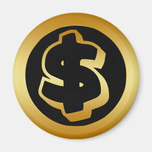 GOLD DOLLAR SIGN MAGNET