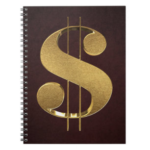 Gold Dollar Sign Notebook
