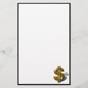 Gold Dollar Sign Stationery