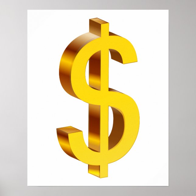 Gold Dollar Symbol Poster (Front)