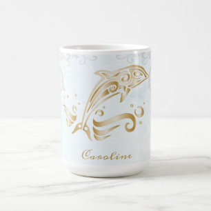 Gold Dolphin Personalised Coffee Mug