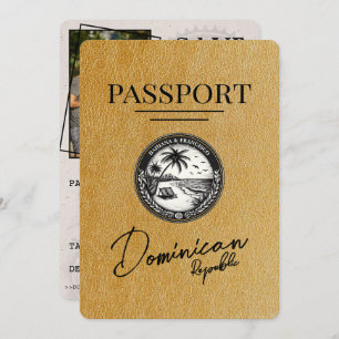 Gold Dominican Republic Passport Save The Date