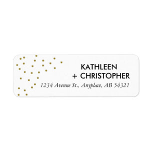 Gold Dots Address Label Polka Dots Elegant Simple Return Address Label