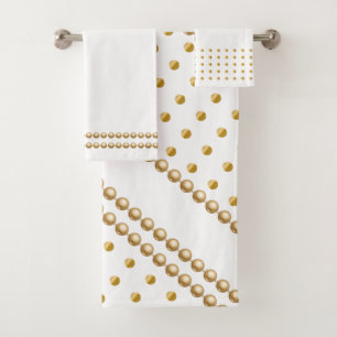 Gold Dots Bath Towel Set