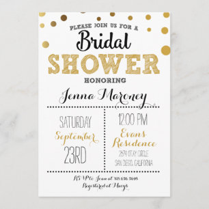 Gold Dots Bridal Shower Invitation