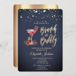 Gold Dots Cocktail Glass Bridal Shower Invitation