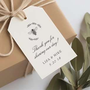 Gold Dots Meant to Bee Wedding Thank You Gift Tags
