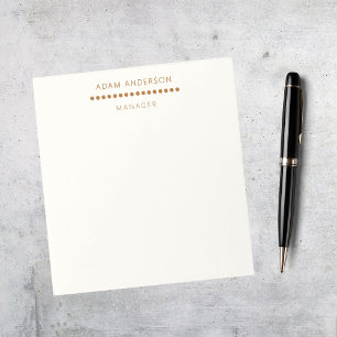 Gold Dots Minimalist Simple Professional Cream Notepad