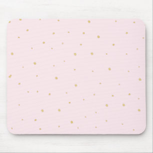 Gold Dots Mousepad Pink
