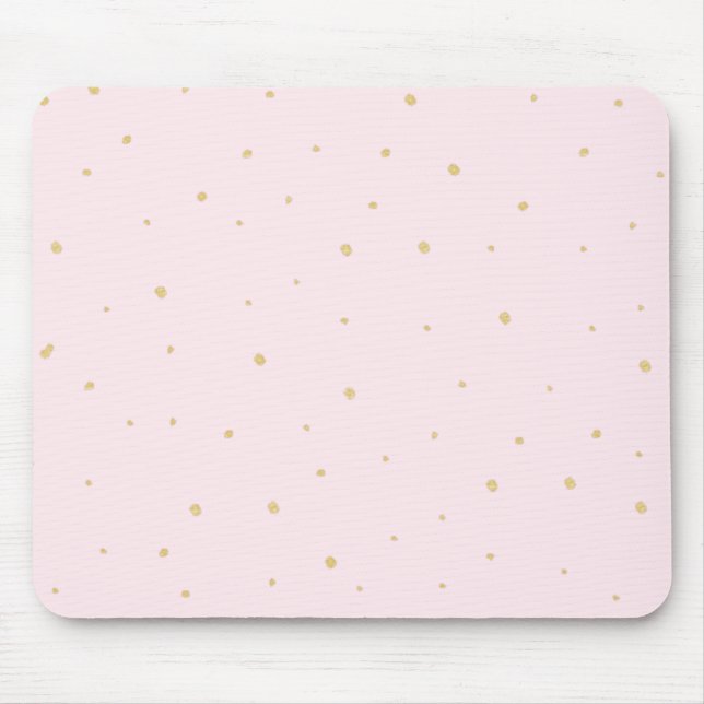 Gold Dots Mousepad Pink (Front)