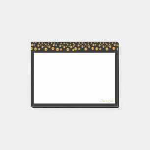 Gold Dots on Black Post-it Notes