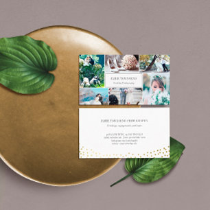 Gold Dots Photo Collage Professional Photographer Business Card