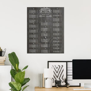 Gold Dots Wedding Chalkboard Guest Seating Chart