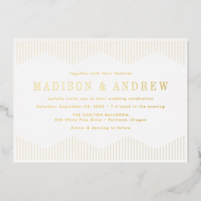 Gold Dotted Deco Wedding (Front)