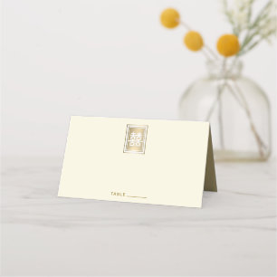 Gold Double Happiness Elegant Chinese Wedding Place Card