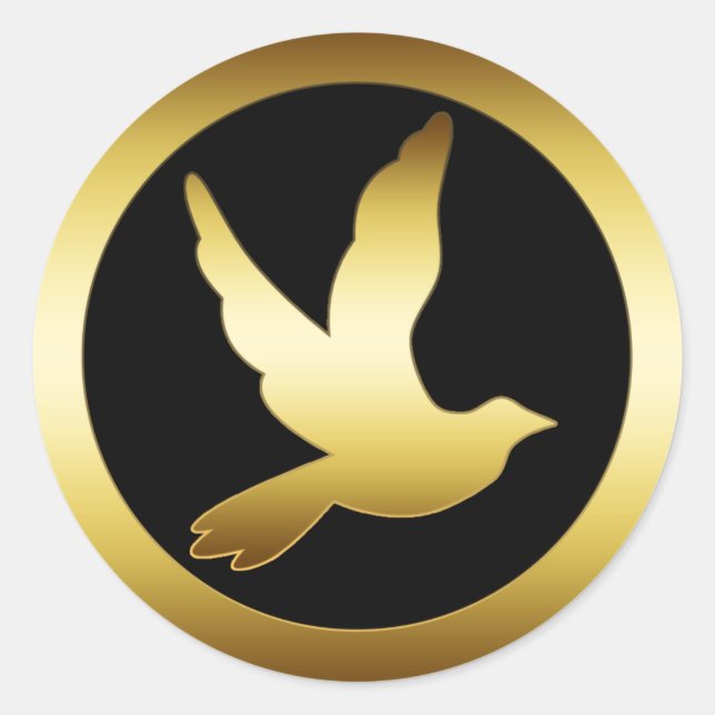 GOLD DOVE CLASSIC ROUND STICKER (Front)
